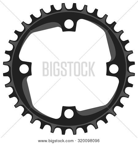Vector Bicycle Chainring 36 Tooth Isolated. Mtb Gear.