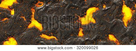 3D Illustration. Volcano- Background Magma