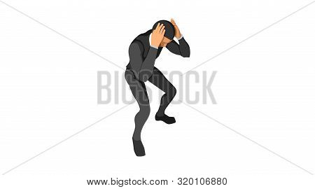 Human Characters, Men Wearing Red Suits And Ties. Is Holding The Head Due To A Mismatch. Eps10 Vecto