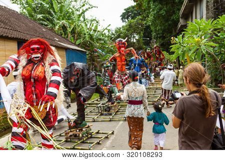 Ubud, Bali - March 04, 2011: Ogoh-ogoh Statues At The Ngrupuk Parade In Bali Island In Indonesia