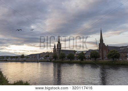 Inverness The Footbridge To The Chapel On River Ness Joining Huntly Street And Bank Street.
