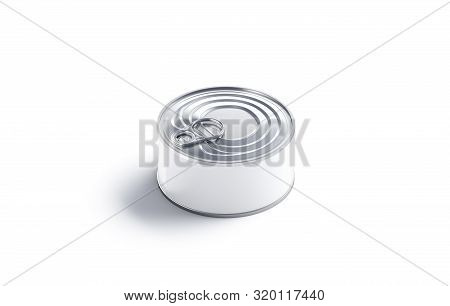 Blank White Conserve Can With Lid Mockup, Isolated, 3d Rendering. Empty Closed Aluminum Tincan Mock 