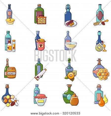 Mead Icons Set. Cartoon Set Of 16 Mead Vector Icons For Web Isolated On White Background