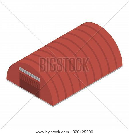 Red Hangar Icon. Isometric Of Red Hangar Vector Icon For Web Design Isolated On White Background
