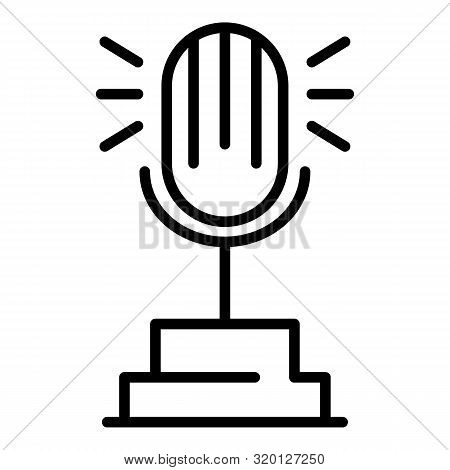 Microphone Radio Ester Icon. Outline Microphone Radio Ester Vector Icon For Web Design Isolated On W