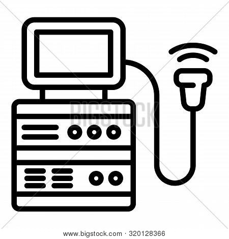 Ultrasound Machine Icon. Outline Ultrasound Machine Vector Icon For Web Design Isolated On White Bac