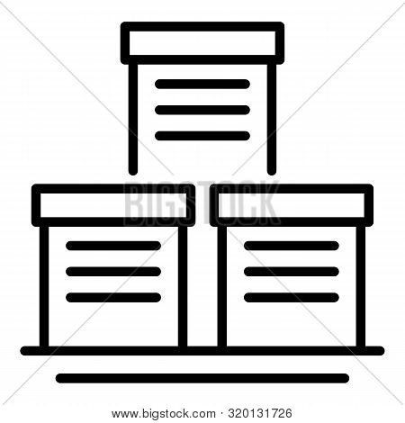 Three Milk Box Icon. Outline Three Milk Box Vector Icon For Web Design Isolated On White Background