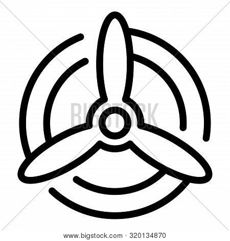 Airplane Propeller Icon. Outline Airplane Propeller Vector Icon For Web Design Isolated On White Bac