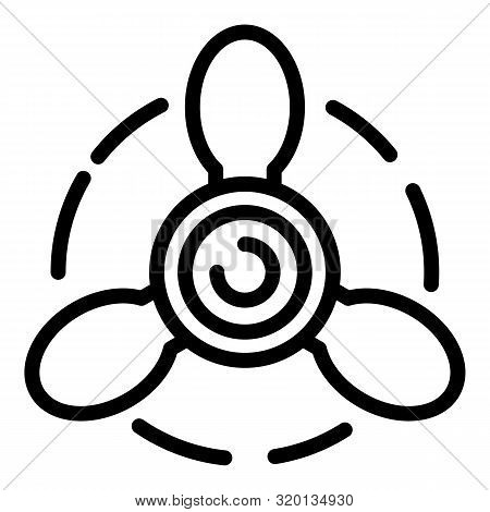 Airplane Propeller Front View Icon. Outline Airplane Propeller Front View Vector Icon For Web Design