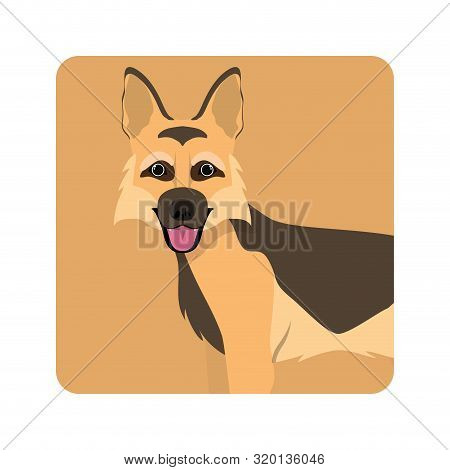 Cute Pastor Aleman Dog On White Background Vector Illustration Design