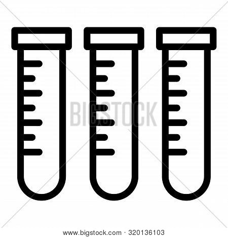 Veterinary Test Tubes Icon. Outline Veterinary Test Tubes Vector Icon For Web Design Isolated On Whi