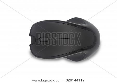 Close Up Wireless Computer Mouse Modern Design With Blank Screen Isolated On White Background With C