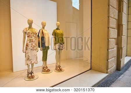 VERONA, ITALY - CIRCA MAY, 2019: display window of United Colors of Benetton shop in Verona.