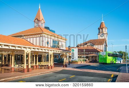Rotorua, New Zealand - December 12 2017: The Rotorua Visitor Centre & I-site Is The Official Domesti