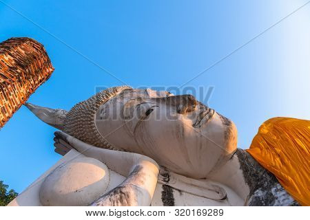 Sunrise At The Big Buddhist Monks Luang Phor Tuad Statue At Buddha Uttayarn Maharach Project Ayuttha