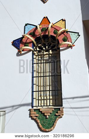 Pretty Window In The Hermitage (ermita De Nuestra Senora De Lourdes, Founded In 1953), El Valdes, Ma