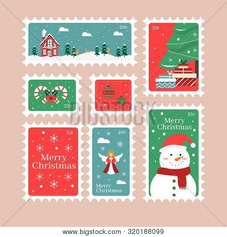 Flat Christmas Stamp Collection