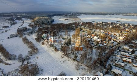 Winter View From Above Of The Church Of The Savior Of The Miraculous Image, Russia, Moscow Region, O
