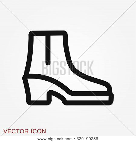 Boot Vector Icon, High Shoe Icon, Working Boot Icon