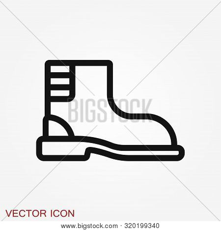 Boot Vector Icon, High Shoe Icon, Working Boot Icon