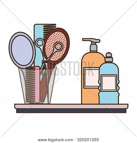 Set Of Hairbrush Combs And Hairbrushes On White Background Vector Illustration Design
