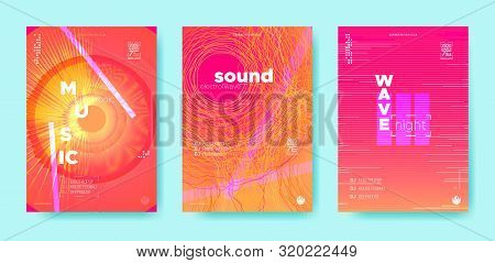 Dj Beats. Audio Circle. Trendy Electro Music. Orange Electronic Motion Background. Pink Dj Flyer. Ni