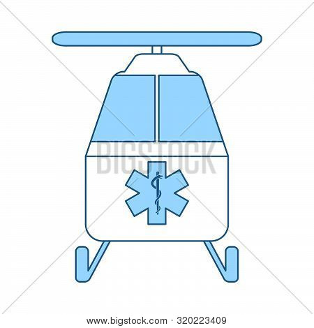 Medevac Icon. Thin Line With Blue Fill Design. Vector Illustration.