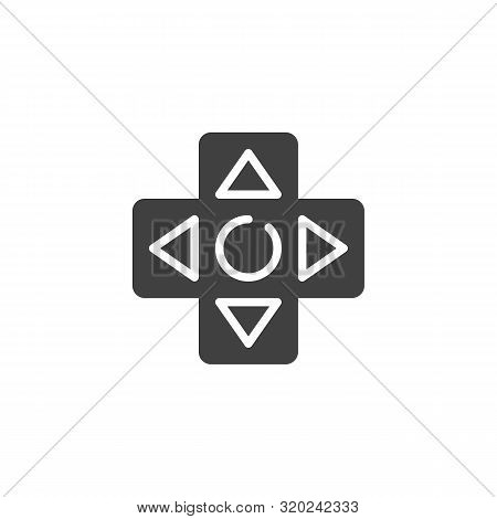 Console Game Controller Vector Icon. Move Cursor Filled Flat Sign For Mobile Concept And Web Design.