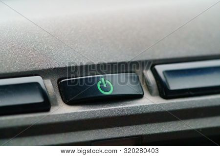 Power Botton On Or Off, Closeup Of Power Botton