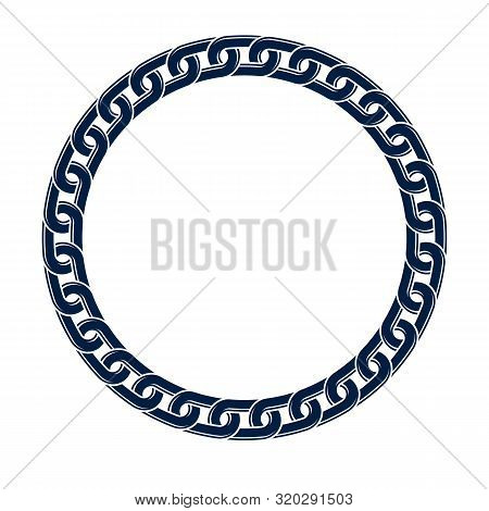 Round Frame From Chain, Vector Design Element, Circle Shape Border.