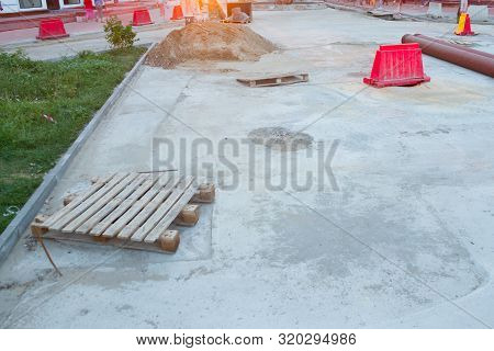 Making New Paving Stones On The Ground
