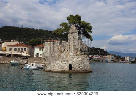 Lepanto, Greece - July 18, 2019: The Port Of The Greek Town
