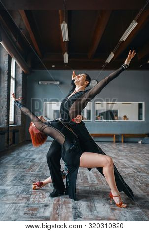 Two elegance dancers, ballrom dance training