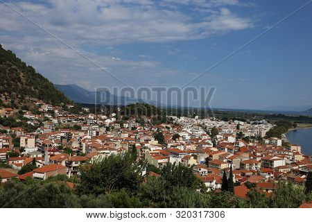 Lepanto, Greece - July 18, 2019: Panorama Of The Greek City