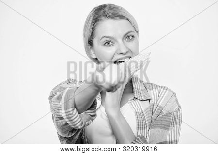 Woman Eating A Delicious Corncob. Happy Woman Eating Corn. Vegetable Harvest. Farming, Farmer Girl W