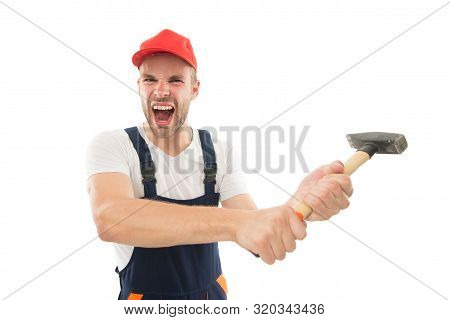 Destroy And Build. Repair Service. Repair And Renovation Concept. Handyman Home Repair. Repairing An