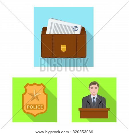 Vector Design Of Law And Lawyer Sign. Set Of Law And Justice Stock Symbol For Web.