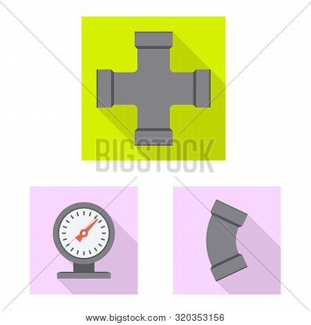 Vector Illustration Of Pipe And Tube Symbol. Set Of Pipe And Pipeline Stock Symbol For Web.