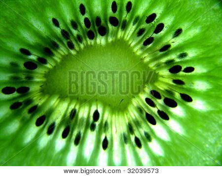 Makro fotografie plodů kiwi