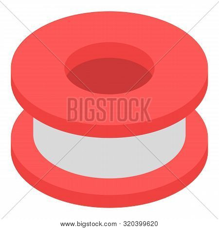 Plaster Wheel Icon. Isometric Of Plaster Wheel Vector Icon For Web Design Isolated On White Backgrou