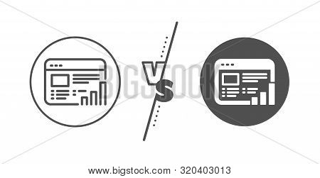 Column Graph Sign. Versus Concept. Web Report Line Icon. Growth Diagram Symbol. Line Vs Classic Web 