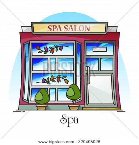 Spa Salon Or Woman Beauty Building, Parlour Or Parlor. Structure For Manicure And Face Cleaning, Bod