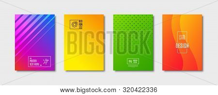 Chemical Formula, Web Settings And Website Statistics Line Icons Set. Cover Design, Poster Template.