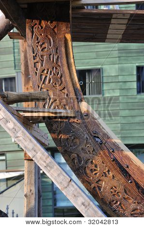 Detalj av ett vikingaskepp, Tønsberg, Norway