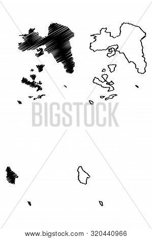 Attica Region (greece, Hellenic Republic, Hellas) Map Vector Illustration, Scribble Sketch Attica Ma