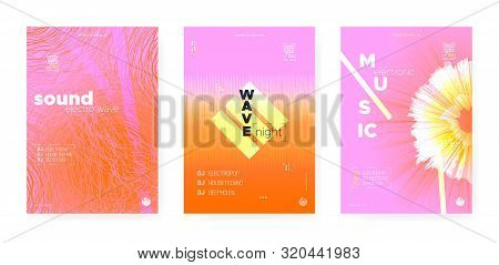Electronic Sound Festival. Psychedelic Music Design. Dj Beats. Wave Disco. Pastel Electronic Sound F