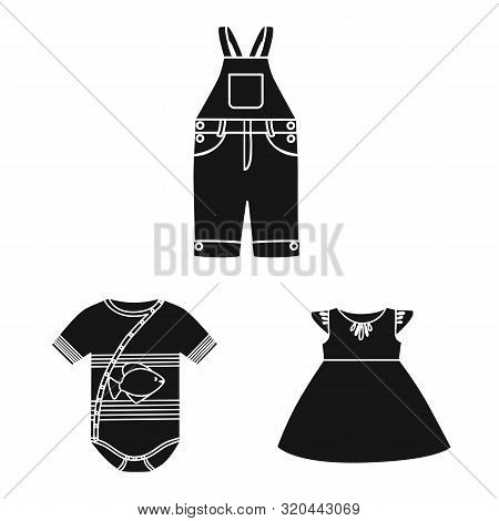 Isolated Object Of Little And Cotton Sign. Set Of Little And Kid Vector Icon For Stock.