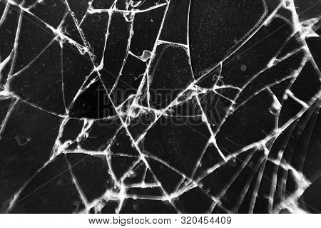 Broken Glass Texture. Abstract Of Cracked Phone Screen