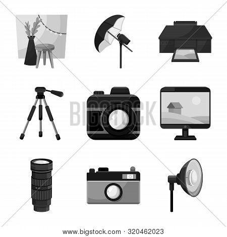 Isolated Object Of Professional And Accessories Sign. Collection Of Professional And Work Stock Vect