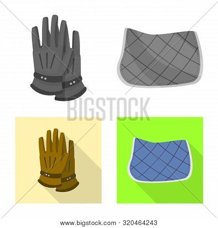 Vector Illustration Of Equipment And Riding Icon. Set Of Equipment And Competition Vector Icon For S